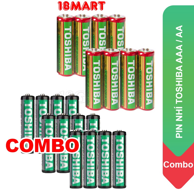 Pin đũa AAA / AA than Toshiba loại rẻ dùng cho điều khiển (Combo ...
