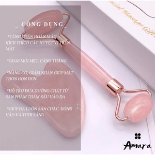 Bộ Đá Guasha Massage Mặt Giảm Nếp Nhăn + Cây Lăn Massage Nâng Cơ Bằng Đá Tự Nhiên- Bộ Đá Guasha Thư Giãn Giảm Mệt Mỏi