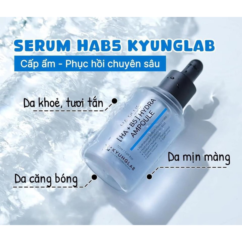 Serum HA B5 KyungLab 50ml hạn 2028 cấp ẩm phục hồi da dưỡng ẩm da [HA+B5] HYDRA AMPOULE 50ml cấp nước dịu da IS437