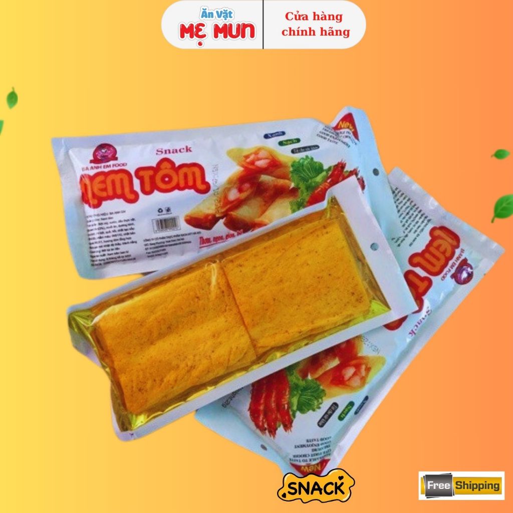Snack Nem Tôm Ba Anh Em Food - Đồ Ăn Vặt Cổng Trường Hot - Snack Miếng Cay Cay