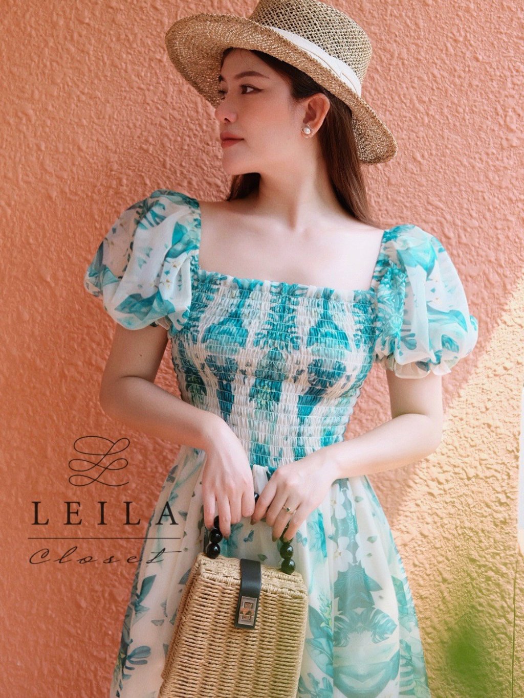 Ảnh LEILA CLOSET | Đầm maxi thiết kế Juny đuôi cá Xanh/Hồng 1