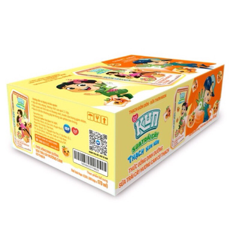 Combo 4 lốc sữa kun trái cây thạch 170ml Hương Cam, Hương Socola | Shopee Việt Nam