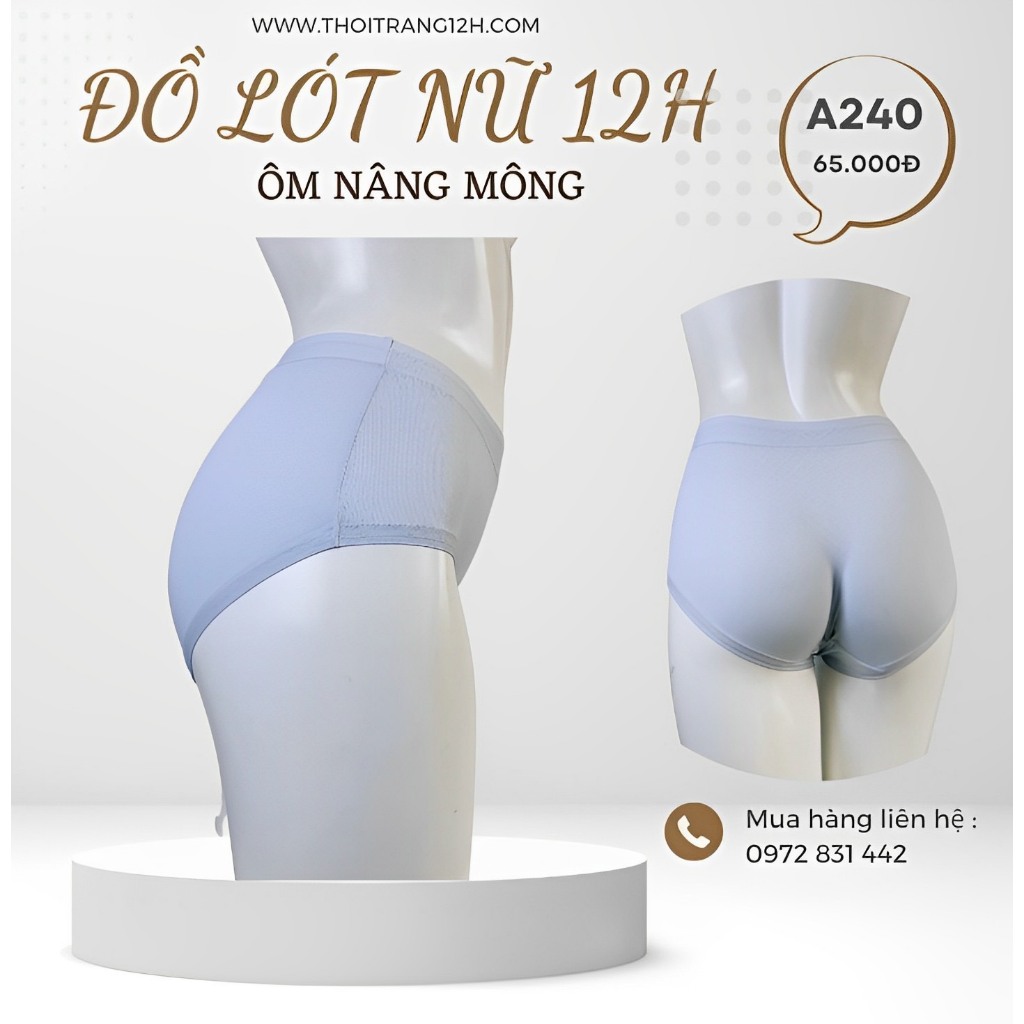 Quần chip cotton nữ thun lạnh co dãn 4 chiều freesize 2 lớp kháng khuẩn A240 | THỜI TRANG 12H