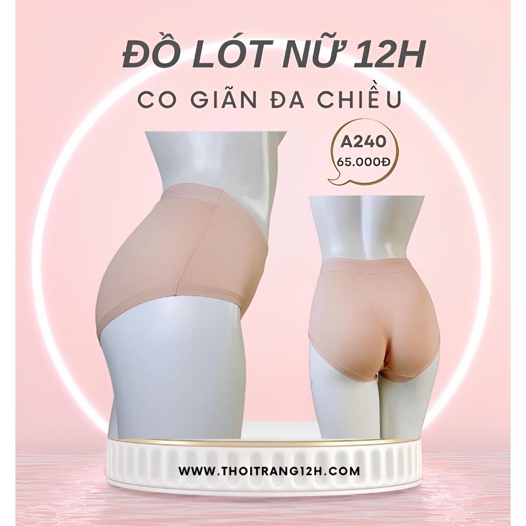 Quần chip cotton nữ thun lạnh co dãn 4 chiều freesize 2 lớp kháng khuẩn A240 | THỜI TRANG 12H