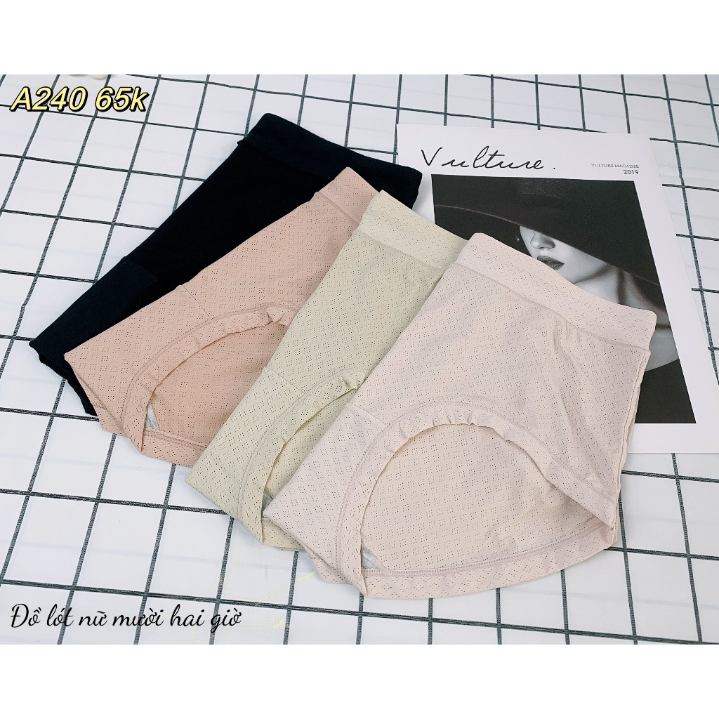 Quần chip cotton nữ thun lạnh co dãn 4 chiều freesize 2 lớp kháng khuẩn A240 | THỜI TRANG 12H
