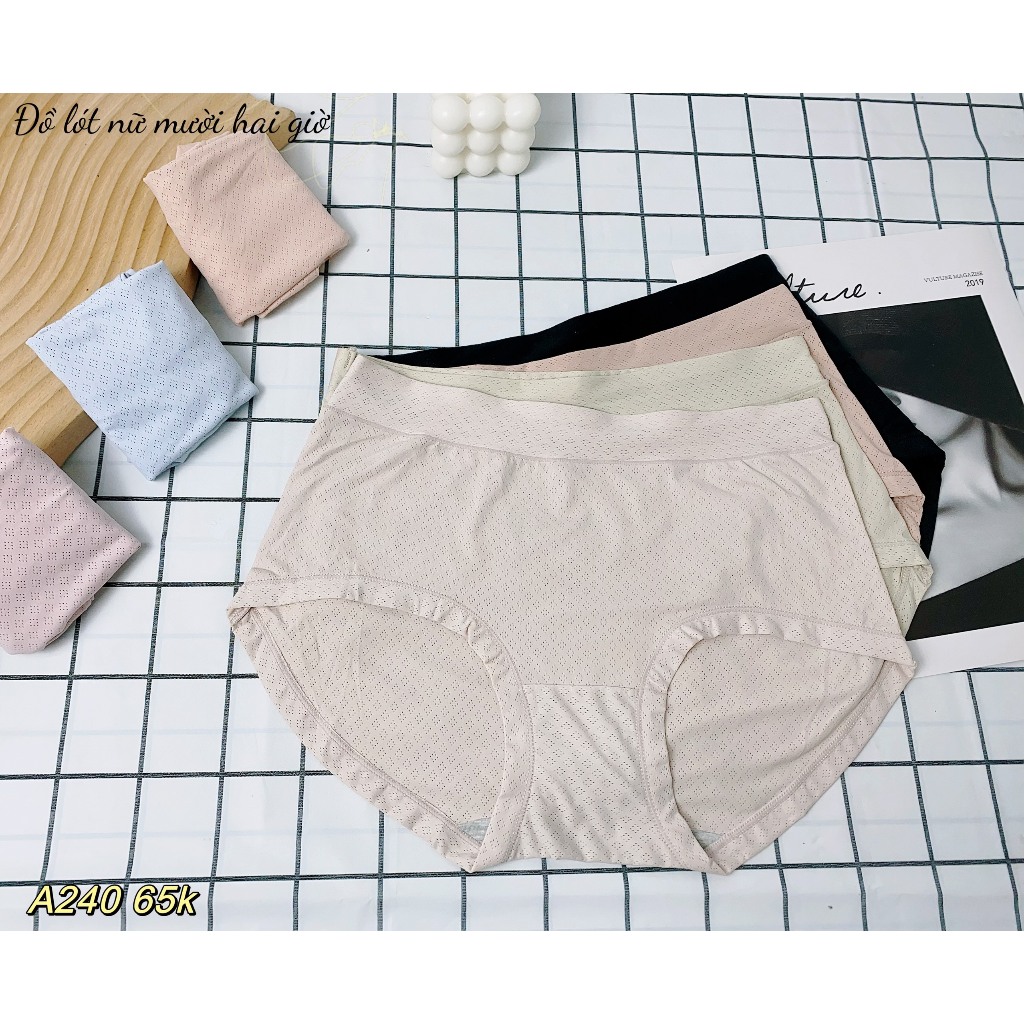 Quần chip cotton nữ thun lạnh co dãn 4 chiều freesize 2 lớp kháng khuẩn A240 | THỜI TRANG 12H