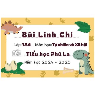 Nhãn vở , In sẵn tên + lớp, nhãn vở cute, set 32 nhãn- Bóc dán dễ dàng (Mẫu mới 2024)