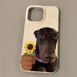 Ốp lưng iphone lúa mạch hình tró ngố cầm hoa và cột tóc hài hước cho iphone từ 6 đến 15 pro max lm1570