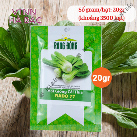 Hạt Giống Cải Thìa RADO 77 (Gói 20g~3500 Hạt) Rạng Đông, Sinh Trưởng Mạnh, Nhanh Thu Hoạch
