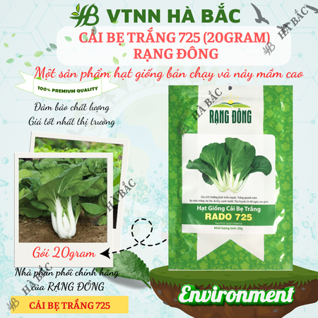 Hạt Giống Cải Bẹ Trắng RADO 725 (Gói 20g~3500 Hạt) Rạng Đông, Nảy Mầm Tốt, Trồng Quanh Năm