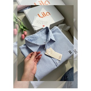 Áo sơ mi kẻ sọc nam Stripeshirt LILA thêu logo tên theo yêu cầu vải Oxford Premium cao cấp phong cách Hàn Quốc