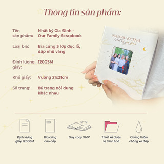 Nhật Ký Gia Đình Our Family Journal, Scrapbook cho Gia Đình Ba Mẹ, Quà Tặng Ba Mẹ Ý Nghĩa