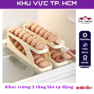 Khay để trứng 2 tầng lăn tự động - tiện dụng, thông minh, siêu bền