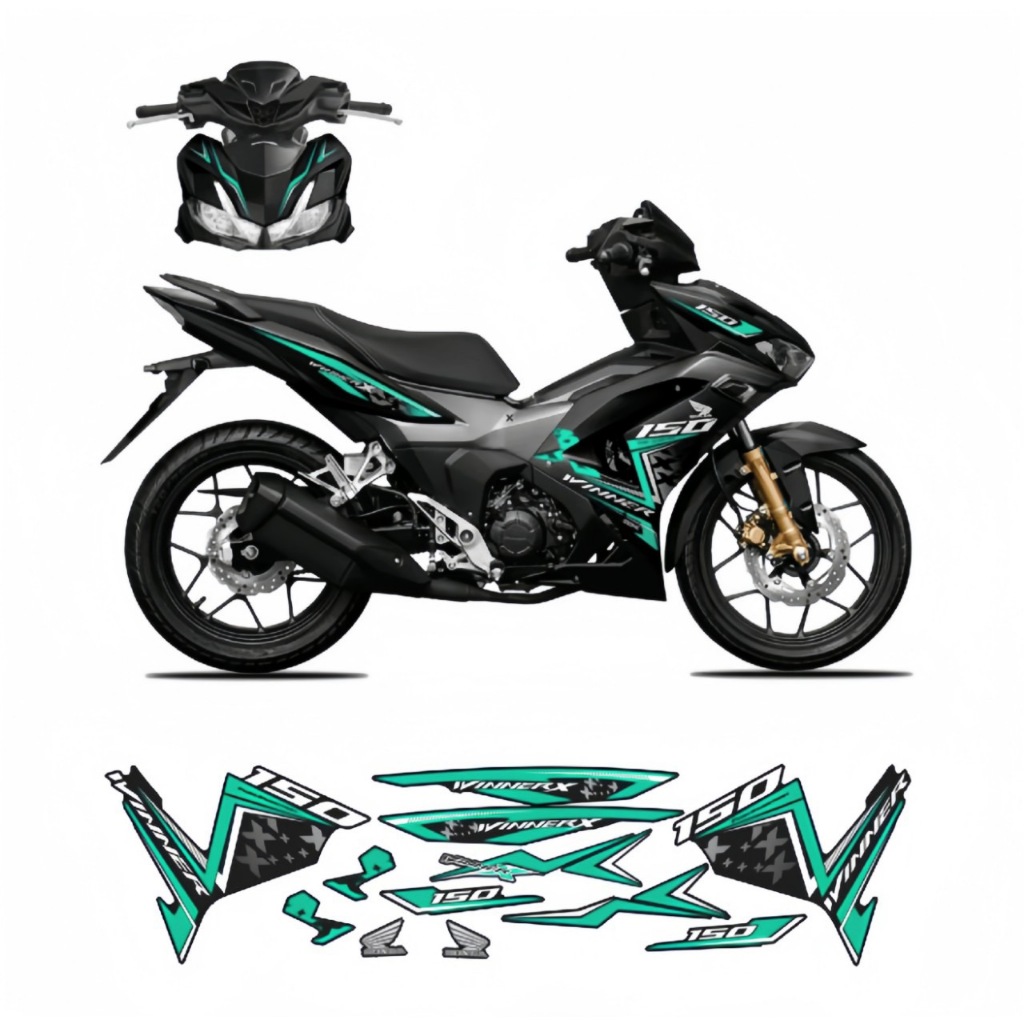 Tem rời WINNER X V3 cao cấp chất liệu in 3 lớp PPF chống nước không phai màu thích hợp nền đen.NHÃN DÁN.