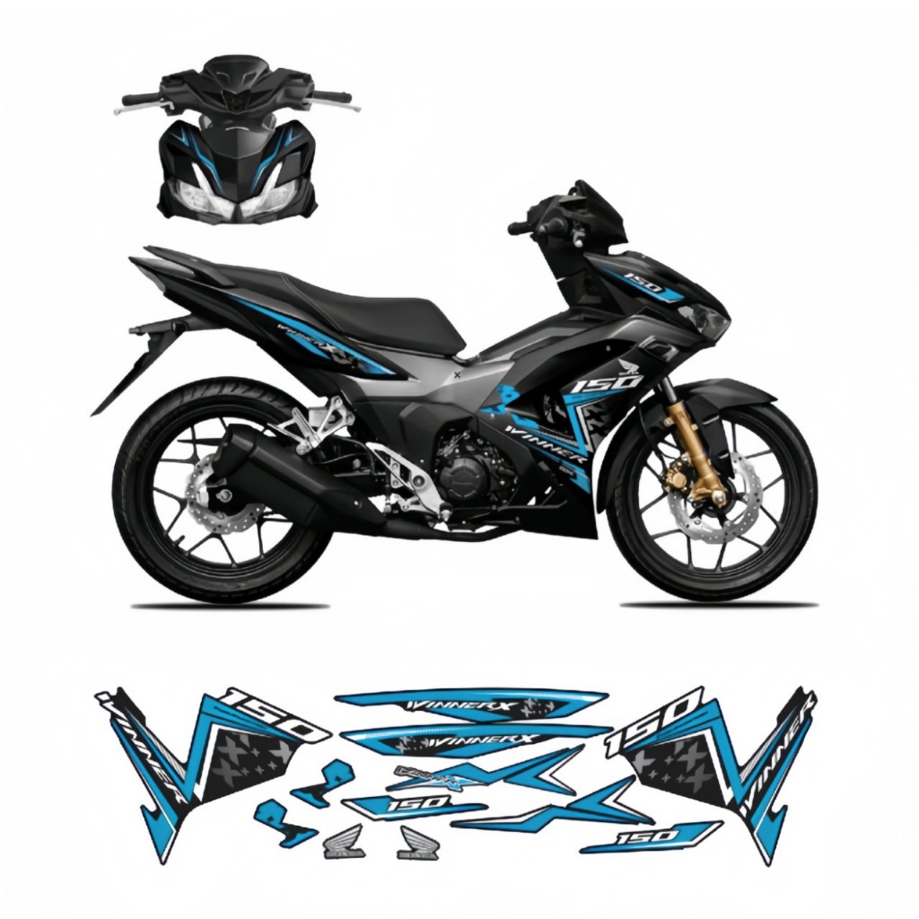 Tem rời WINNER X V3 cao cấp chất liệu in 3 lớp PPF chống nước không phai màu thích hợp nền đen.NHÃN DÁN.