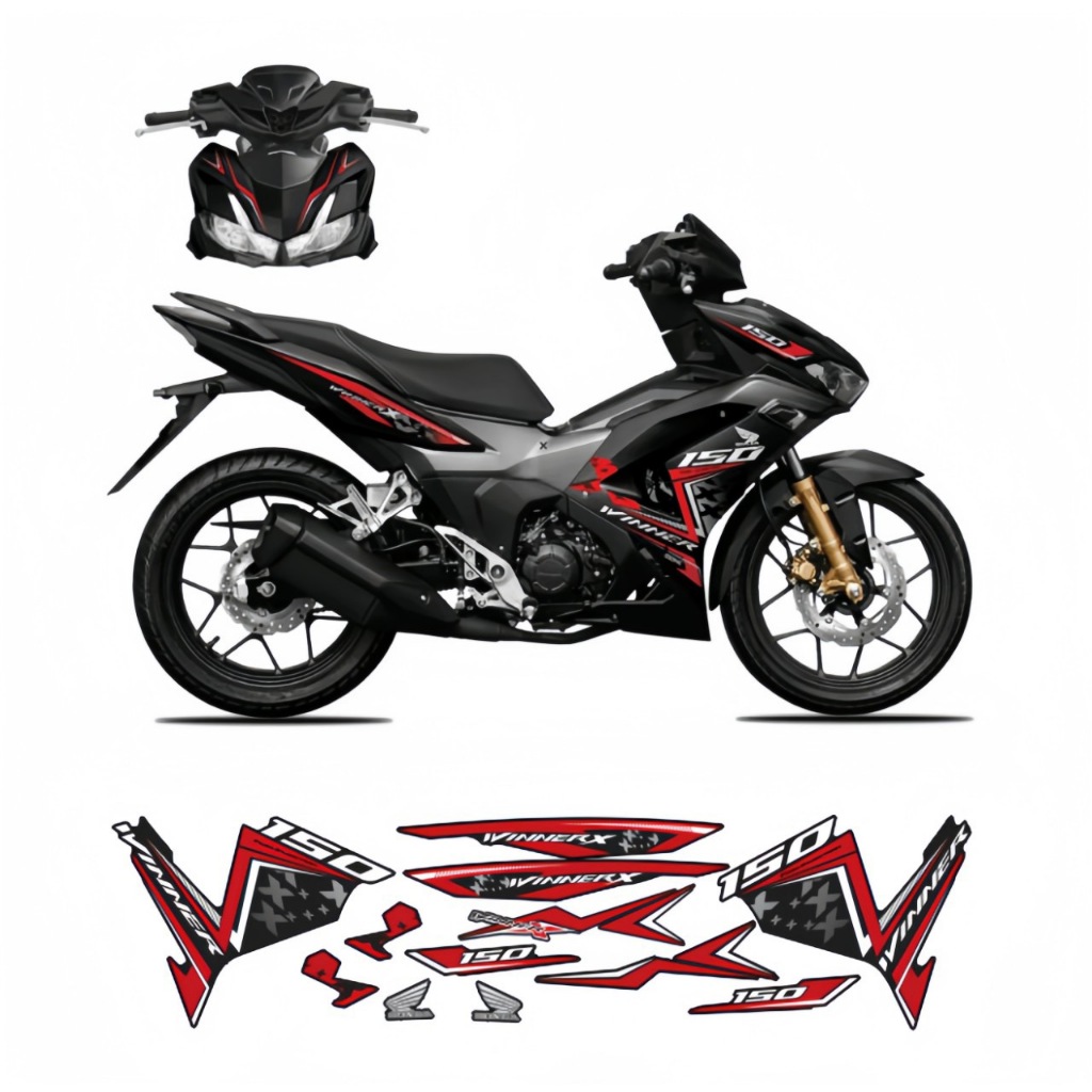 Tem rời WINNER X V3 cao cấp chất liệu in 3 lớp PPF chống nước không phai màu thích hợp nền đen.NHÃN DÁN.