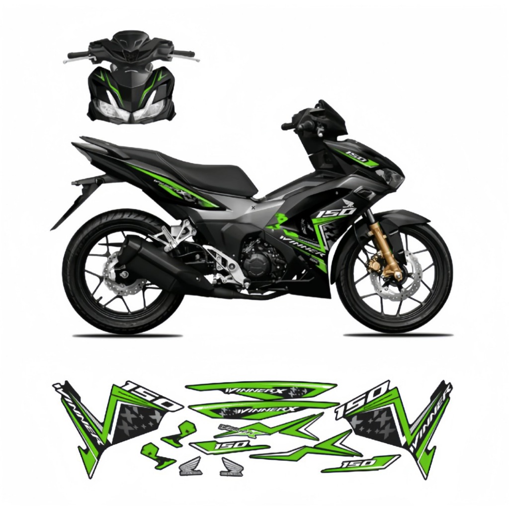 Tem rời WINNER X V3 cao cấp chất liệu in 3 lớp PPF chống nước không phai màu thích hợp nền đen.NHÃN DÁN.