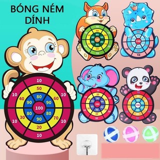 Ném Bóng Dính, Bảng Phi Tiêu Bóng Ném Dính Rèn Luyện Tính Tập Trung Cho Bé Tặng Kèm 3 Bóng + 1 Móc Treo 89023