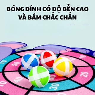Ném Bóng Dính, Bảng Phi Tiêu Bóng Ném Dính Rèn Luyện Tính Tập Trung Cho Bé Tặng Kèm 3 Bóng + 1 Móc Treo 89023