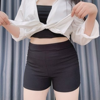 Quần legging nữ dáng quần đùi ôm cạp cao tập thể thao yoga vải umi gân co giãn mặc mát có bigsize Q511