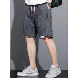 Quần short Jeans nam 1177 Quảng Châu cao cấp cạp chun ống xuông, phom dáng Regular phong cách Hàn Quốc
