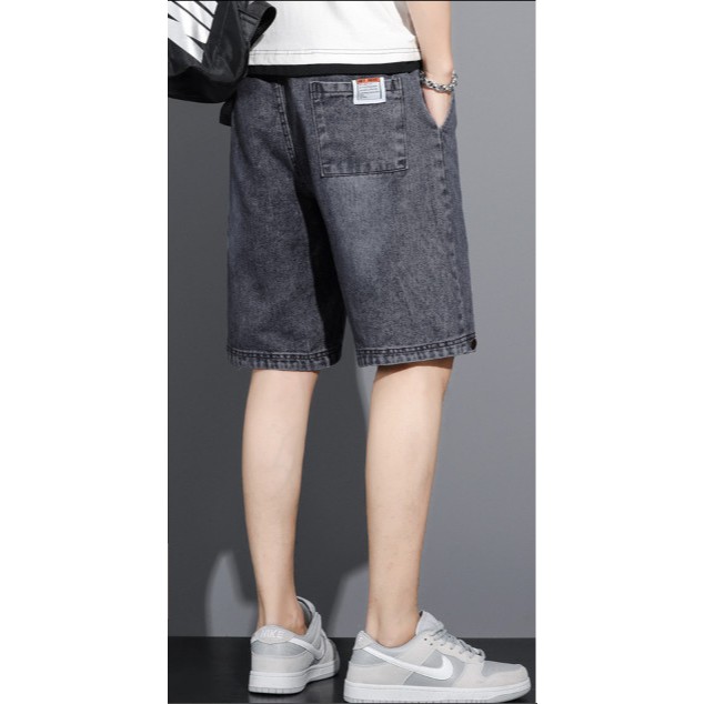 Quần short Jeans nam 1177 Quảng Châu cao cấp cạp chun ống xuông, phom dáng Regular phong cách Hàn Quốc