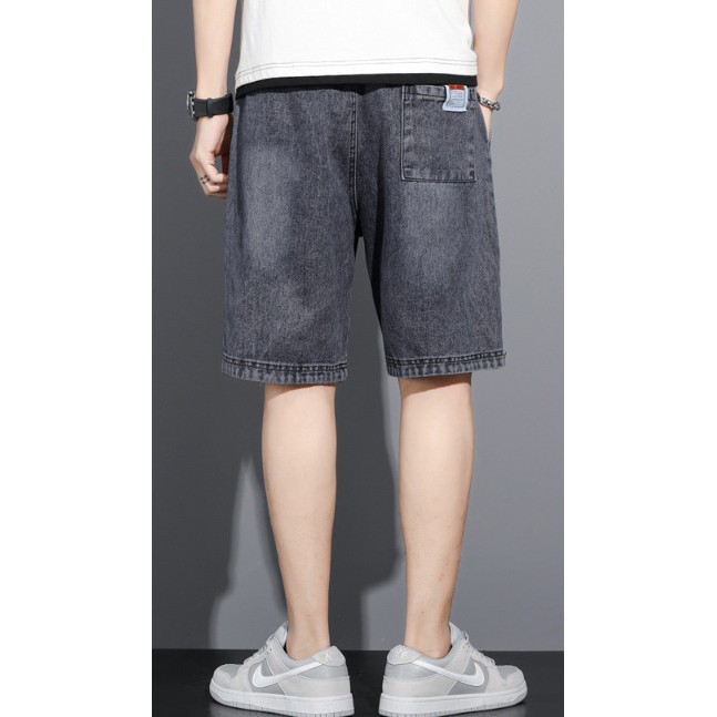 Quần short Jeans nam 1177 Quảng Châu cao cấp cạp chun ống xuông, phom dáng Regular phong cách Hàn Quốc
