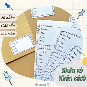 Set Nhãn Vở Basic, Màu Sắc Dễ Thương Cho Tín Đồ Thích Đơn Giản, Nhẹ Nhàng