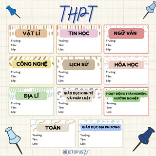 [Set 20 Nhãn] Set Nhãn Vở Basic, Màu Sắc Dễ Thương Cho Tín Đồ Thích Đơn Giản, Nhẹ Nhàng