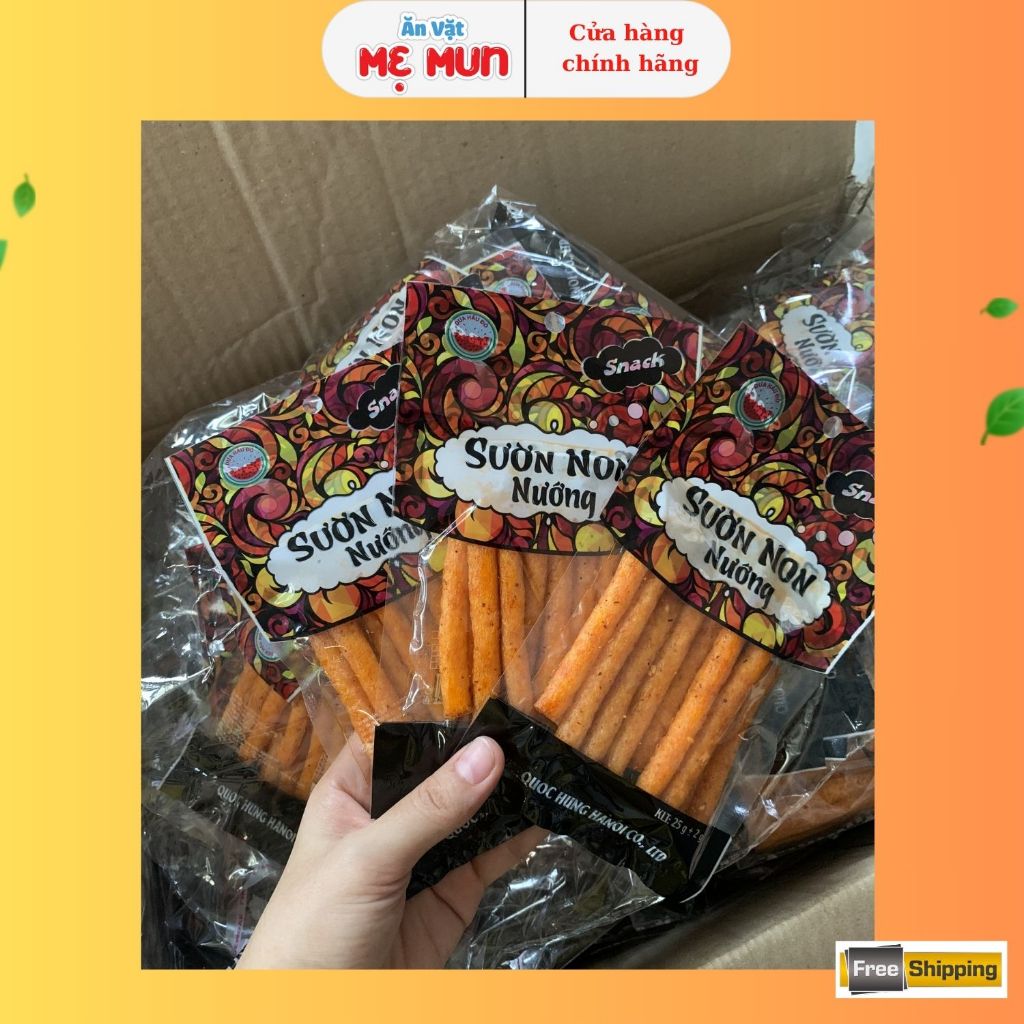 Snack Sườn Non Nướng Gói 26g - Snack Que Cay Dai Đậm Vị, Đồ Ăn Vặt Cổng Trường
