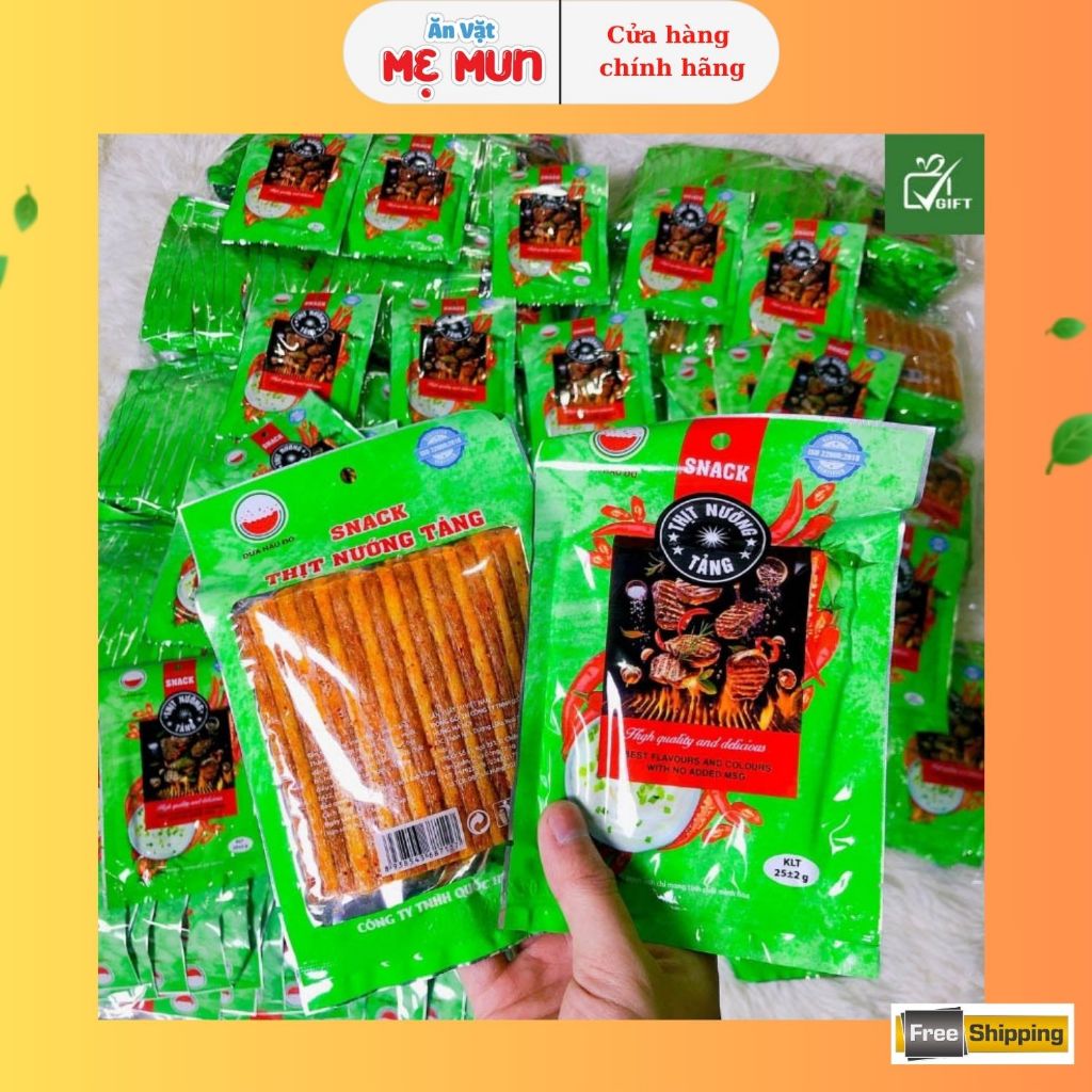 Snack Thịt Nướng Tảng Dưa Hấu Đỏ Làm Từ Bột Mỳ, Đồ Ăn Vặt Cổng Trường Hot