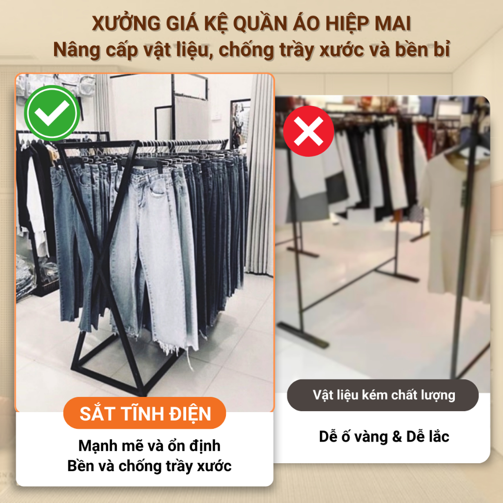 [Hàng Loại 1] Giá treo quần áo chữ X 2 sào treo, Giá treo đôi thép hộp 25. Sơn tĩnh điện 3 màu,đủ size | BigBuy360 - bigbuy360.vn