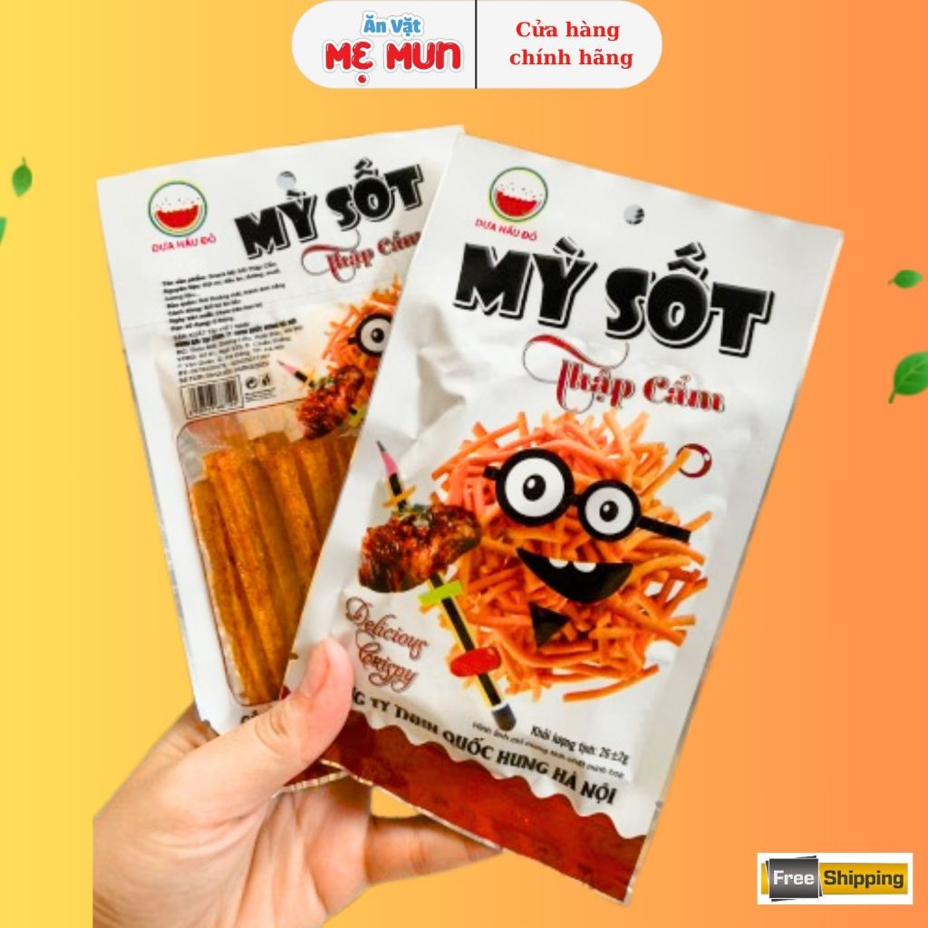 Snack Mỳ Sốt Cay Thập Cẩm Làm Từ Bột Mỳ, Đồ Ăn Vặt Cổng Trường Dưa Hấu Đỏ