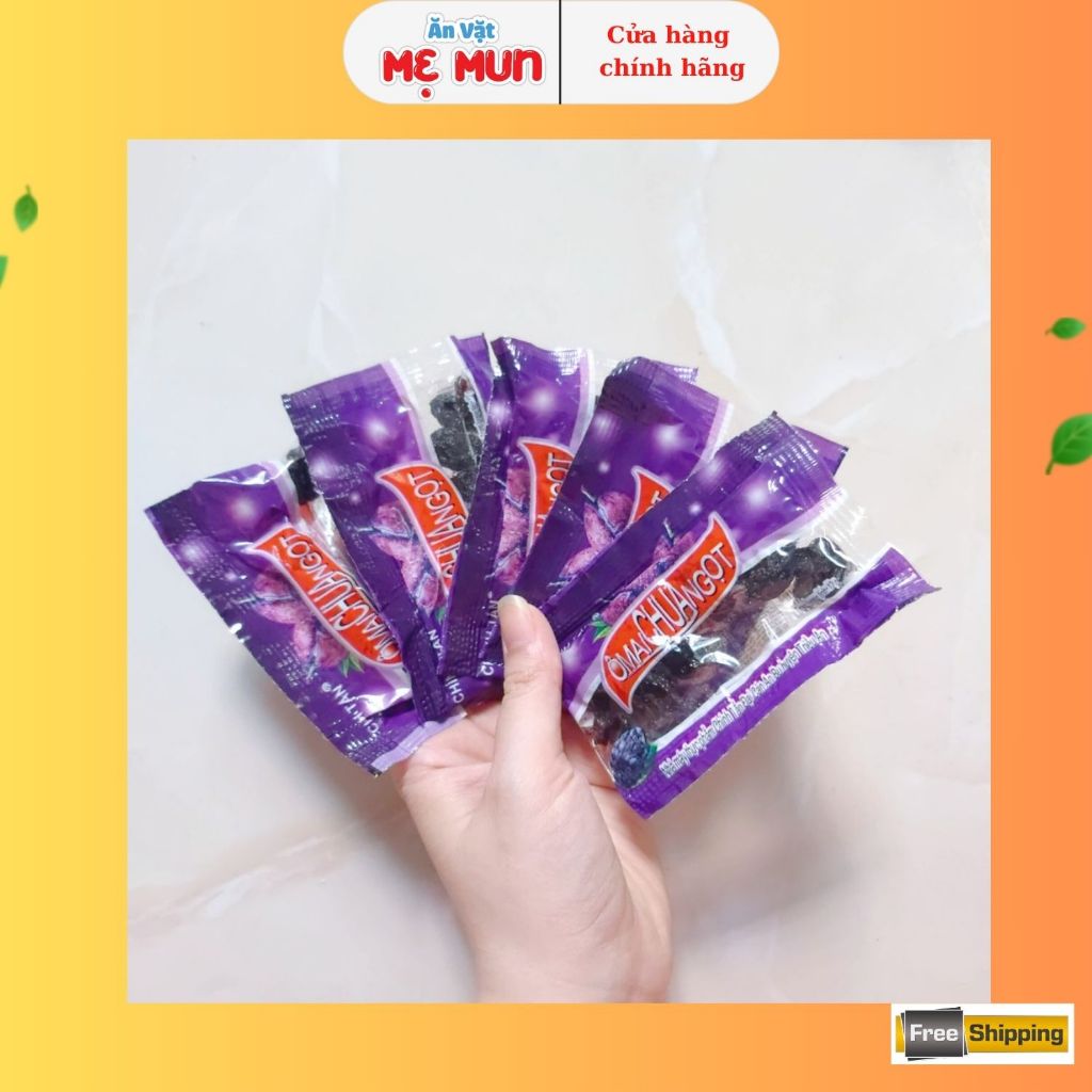 Bịch 60 Gói Ô Mai Táo Tím Chua Ngọt Hương Vị Tuổi Thơ, Gói 12gr - Đồ Ăn Vặt Cổng Trường