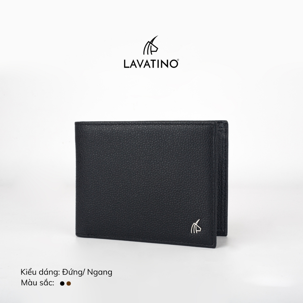 Ảnh Ví Nam Có Ngăn Khóa Kéo Da Bê Vân Hạt Cao Cấp Chính Hãng LAVATINO - WB48 2