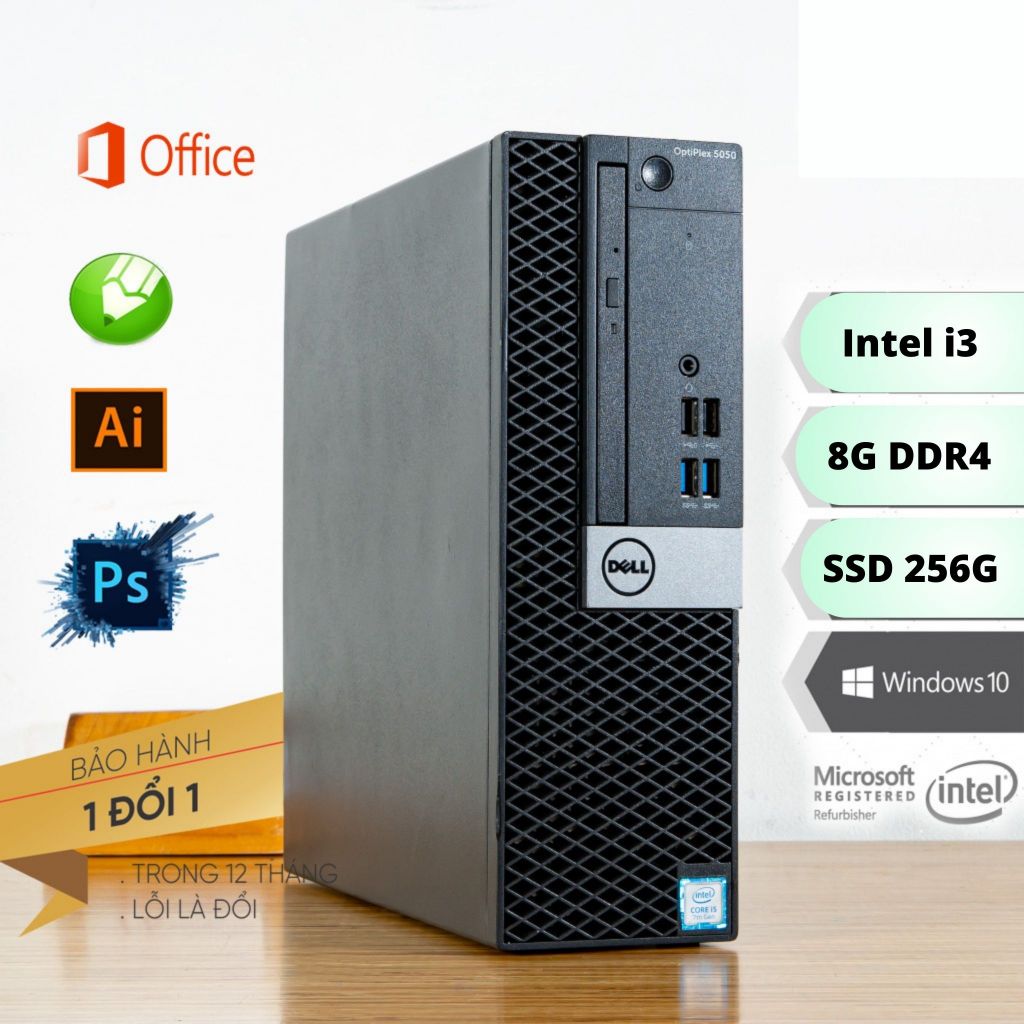 Case máy tính văn phòng Dell Optiplex 3050 SFF core i5 6500 ram 8GB SSD ...