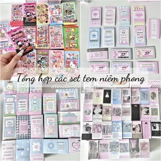 Set 30cái tem dán giấy dài niêm phong, sticker niêm phong, tem niêm phong, trang trí hộp quà, đơn hàng
