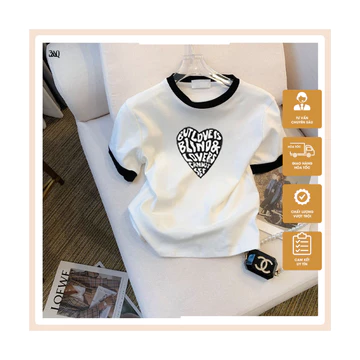 Áo baby tee ôm body, áo thun nữ croptop cổ bẻ ngắn tay, áo croptop thun tăm A38