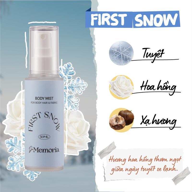 Ảnh Body Mist Không Cồn De Memoria Minisize 10ml - Mùi #01 First Snow Hương Hoa Thanh Mát 1