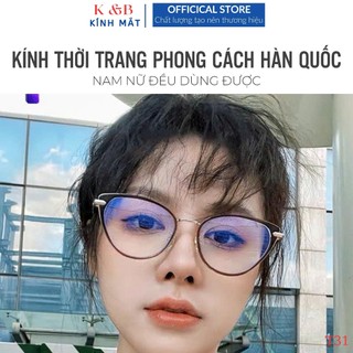 Gọng  Kính Giả Cận mắt mèo Nam Nữ Thời Trang Gọng Kim Loại Chống Ánh Sáng xanh - T31-SALE 40%