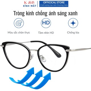 Gọng  Kính Giả Cận mắt mèo Nam Nữ Thời Trang Gọng Kim Loại Chống Ánh Sáng xanh - T31-SALE 40%