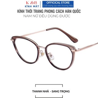 Gọng  Kính Giả Cận mắt mèo Nam Nữ Thời Trang Gọng Kim Loại Chống Ánh Sáng xanh - T31-SALE 40%