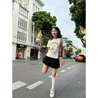 Áo Thun Nữ Baby Tee "Sun" - Kraken Drk 250gsm cotton 2 chiều