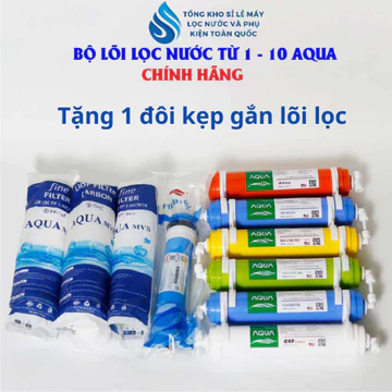 Bộ lõi lọc nước từ 1-10 AQUA chính hãng sử dụng tất cả các máy lọc nước kangaroo, Karofi, sunhouse..