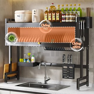 Gslife Kệ Nhà Bếp 65/75/85/95/105Cm Đa Năng-Kệ Nắp Đậy Bồn Rửa, Thép Carbon+Phụ Kiện Nhựa