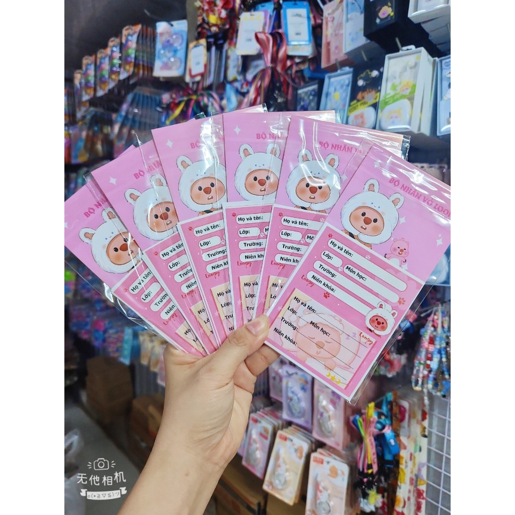 Sét 20 nhãn vở Capybara, Hồng Loopy, đồ dùng học tập | Shopee Việt Nam