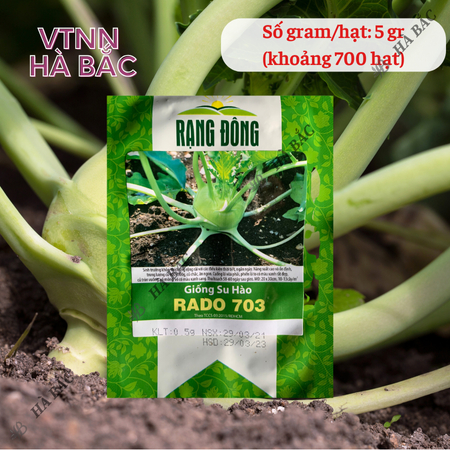 Hạt Giống Su Hào Rado 703 (Gói 5g ~700 Hạt) Rạng Đông, Chịu Nhiệt Tốt, Củ To Tròn, Ngọt