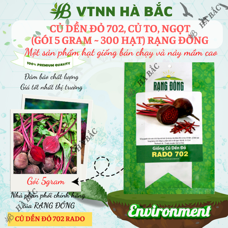 Hạt Giống Củ Dền Đỏ RADO 702 (Gói 5g~300 Hạt) Rạng Đông, Củ To, Trồng Quanh Năm, Chịu Nhiệt Tốt