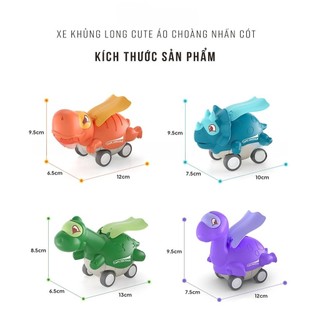 Đồ Chơi Xe Ô Tô Khủng Long Cute Nhấn Cót Không Dùng Pin Cho Bé, Đồ Chơi Vận Động Ô Tô Địa Hình Chạy Cót 89028