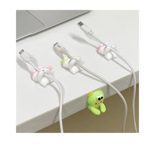 Set 2 Miếng Kẹp Dây Sạc Điện Thoại Họa Tiết Hoạt Hình Dễ Thương, Giá Đỡ Dây Sạc Điện Thoại iPad